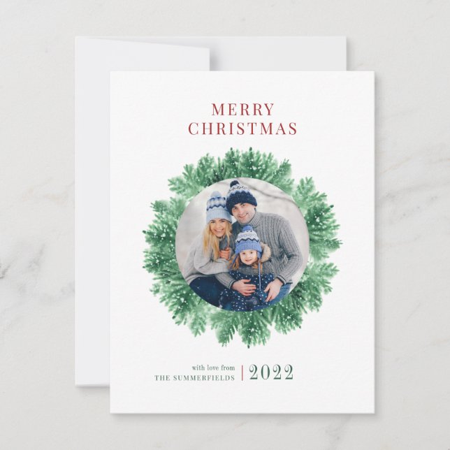 Family Photo Christmas Holiday Custom Note Card (Front)