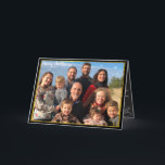 Family Photo Christmas Letter Gold Chalkboard Holiday Card<br><div class="desc">Family Photo Gold Border Christmas Letter and Chalkboard Elements Inside Second Photo on Back of Card</div>