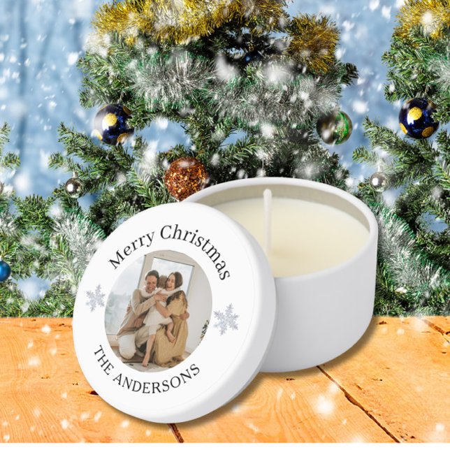 Family Photo Christmas  Mini Candle Favors (Creator Uploaded)