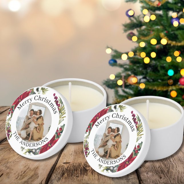Family Photo Christmas  Mini Candle Favors (Creator Uploaded)