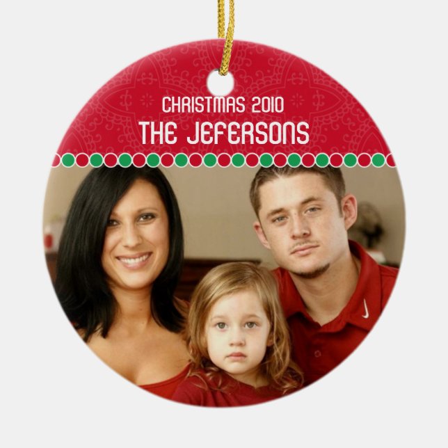 Family Photo Christmas Ornament (Front)