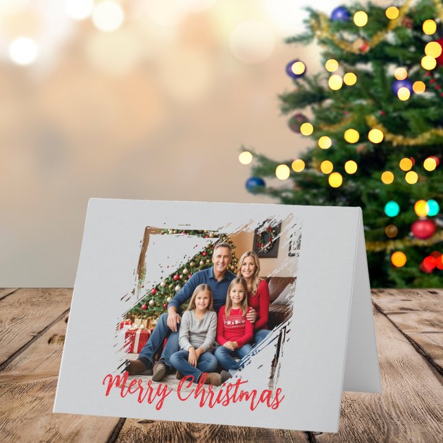  Family Photo Christmas Personalize Holiday Card  (Custom front with family Photo)