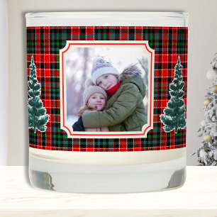 Family Photo Christmas Plaid Grandparents Candle