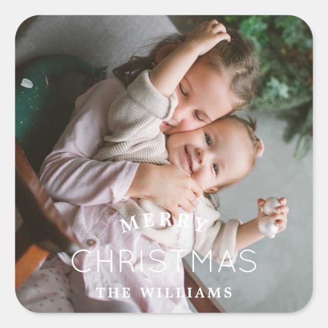 Family Photo Christmas Sticker (Front)