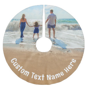Family Photo Christmas Tree Skirt Personalize Text