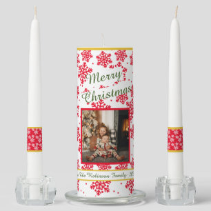 Family photo christmas unity candle set