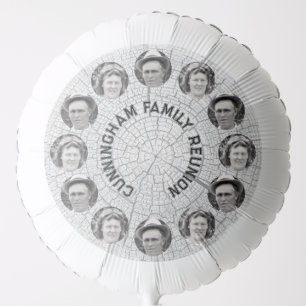 Family Photo Circles Tree Slice Background Balloon
