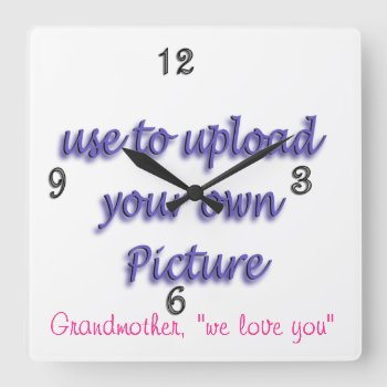 Family Photo Clock- Customize And Personalize Square Wall Clock by MakaraPhotos at Zazzle