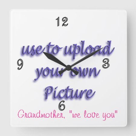 Family Photo Clock- Customize And Personalize Square Wall Clock