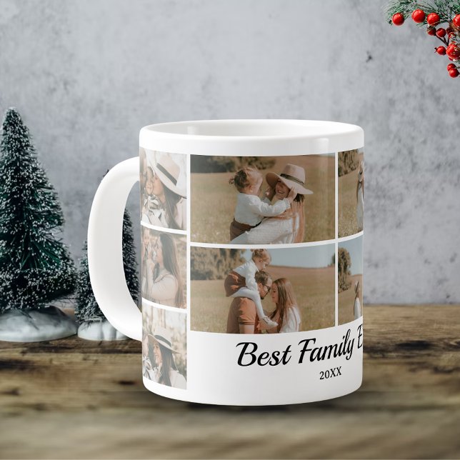 Family Photo Collage - 10 Photos Custom Text  Giant Coffee Mug (Creator Uploaded)