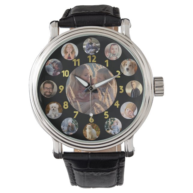 Family Photo Collage 13 Instagram Pictures | Gold Watch (Front)
