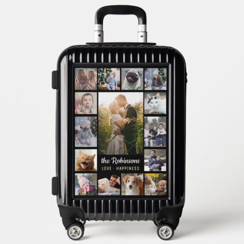 Family Photo Collage 15 Pictures  Name Black Easy Luggage