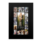Family Photo Collage 15 Pictures + Name Black Gray