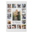 Family Photo Collage 15 Pictures + Name Gray White