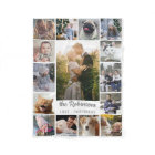 Family Photo Collage 15 Pictures + Name Gray White