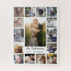 Family Photo Collage 15 Pictures + Name White Easy