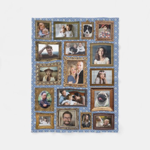Family Photo Collage 17 Pictures Fancy Frames Easy Fleece Blanket