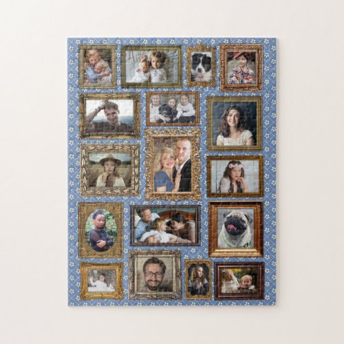 Family Photo Collage 17 Pictures Fancy Frames Easy Jigsaw Puzzle