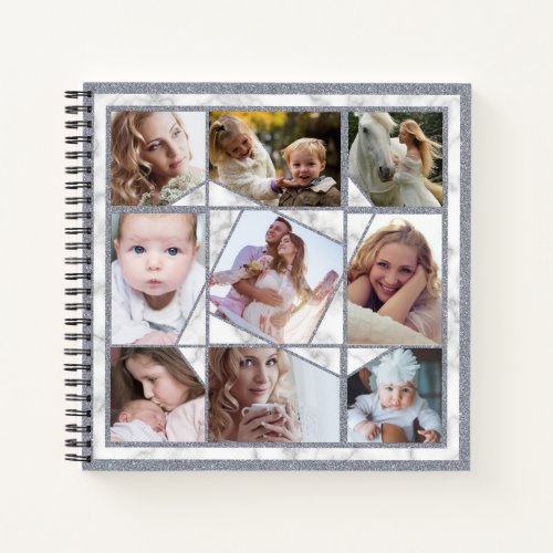 Family Photo Collage 18 Instagram Pictures Marble Notebook