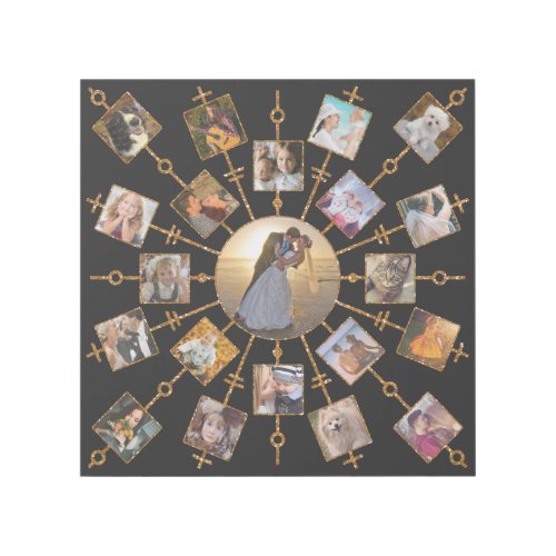 Family Photo Collage 21 Pictures Pretty Black Gold Gallery Wrap