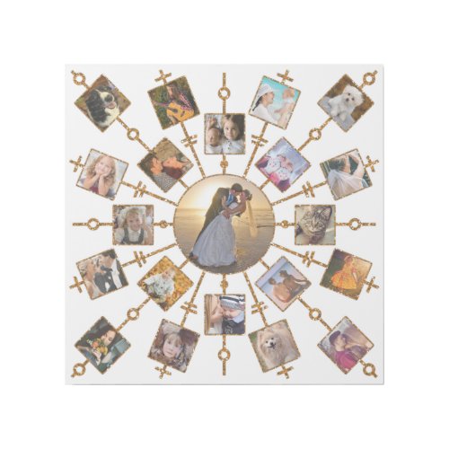 Family Photo Collage 21 Pictures Pretty White Gold Gallery Wrap