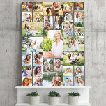 Family Photo Collage 31 Picture Dark Grey Canvas Print<br><div class="desc">Custom canvas photo gallery, showcasing 31 of your favorite pictures. This stylish gallery wrapped canvas wall art has a background color palette of dark grey - but you are welcome to edit this selection to suit your home decor. The photo template will create the photo collage and display your uploaded...</div>