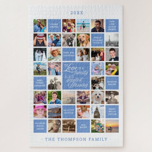 Family Photo Collage  34 Photo Custom Color Jigsaw Puzzle