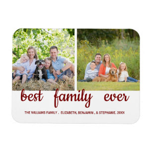 Family Photo Collage 3 Photo Best Family Ever Cute Magnet