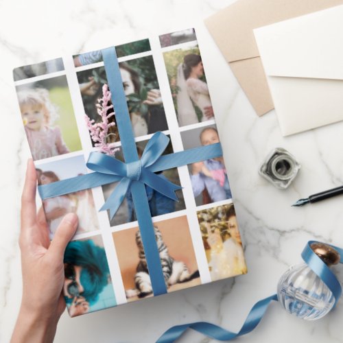Family Photo Collage 56 Square Instagram Easy DIY Wrapping Paper