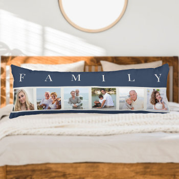 Family Photo Collage 6 Picture Blue Body Pillow by darlingandmay at Zazzle