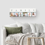 FAMILY Photo Collage 6 Picture Natural Canvas Print<br><div class="desc">Personalized stretched canvas print with the word FAMILY lettered above your photos. The photo template is set up for you to add 6 of your favorite pictures, which are displayed in square format in a simple, strip style, photo collage. This smart and stylish custom piece of wall art has a...</div>