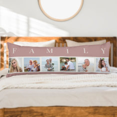 Family Photo Collage 6 Picture Pink Body Pillow at Zazzle