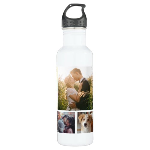Family Photo Collage 7 Custom Pictures  White Stainless Steel Water Bottle