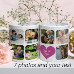Family Photo Collage 7 Photos Custom Name Text Coffee Mug at Zazzle