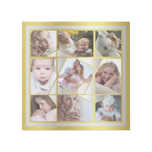 Family Photo Collage 9 Instagram Pic Gold Silver Gallery Wrap