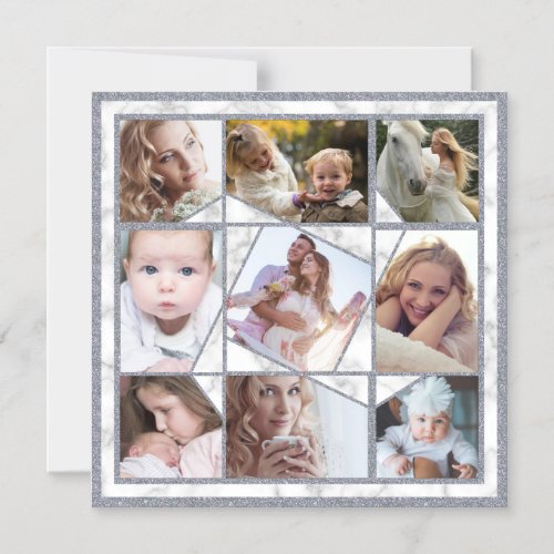 Family Photo Collage 9 Instagram Pictures  Marble Magnetic Invitation