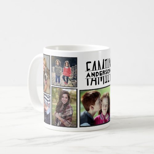 Family Photo Collage 9 Pictures Add Name Easy DIY Coffee Mug