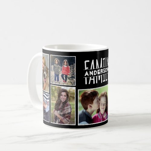 Family Photo Collage 9 Pictures Plus Name Easy DIY Coffee Mug