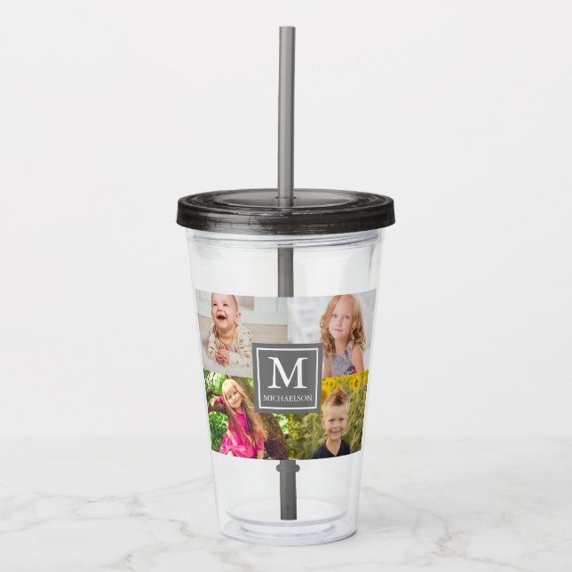 Family Photo Collage Acrylic Tumbler (Front)