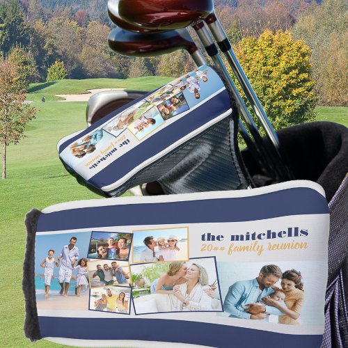Family Photo Collage _ Add 7 Photos  Custom Text Golf Head Cover