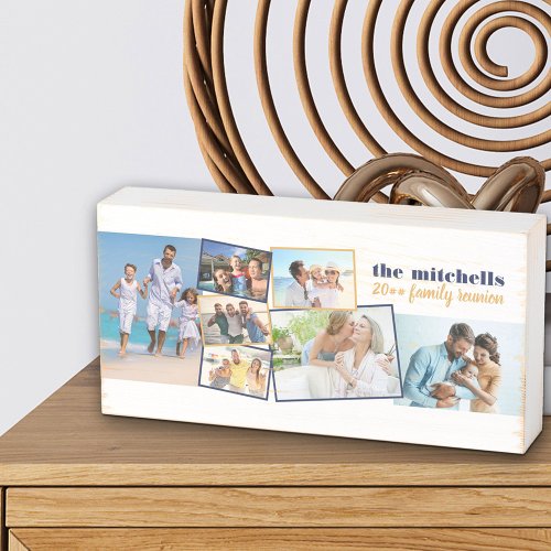 Family Photo Collage _ Add 7 Photos  Custom Text Wooden Box Sign