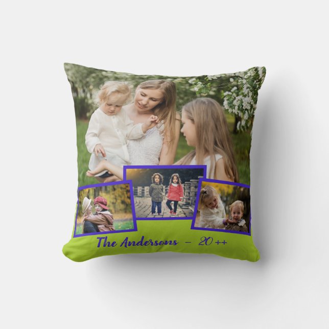 Family Photo Collage Amazing Fab Throw Pillow (Front)