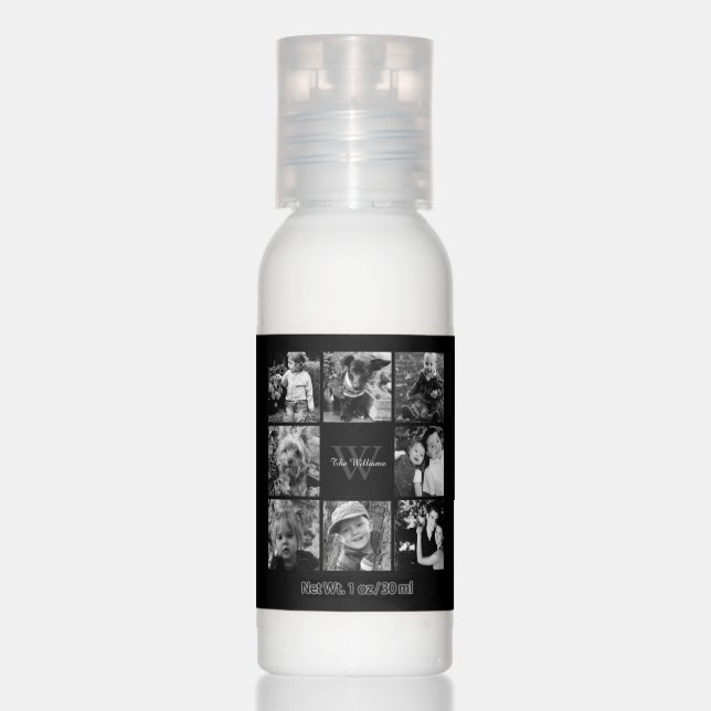 Family Photo Collage and Monogram Hand Lotion (Front)