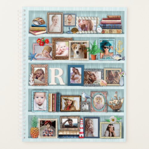 Family Photo Collage Beach Bookcase Personalized Planner