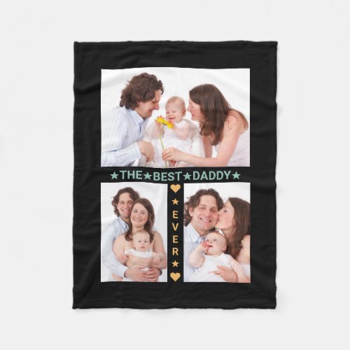 Family Photo Collage Best Dad Ever Fathers Day Fleece Blanket