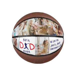 Family Photo Collage Best Dad Ever Fathers Day Mini Basketball