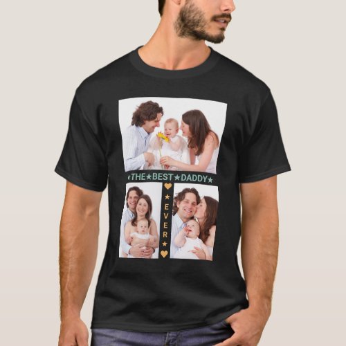 Family Photo Collage Best Dad Ever Fathers Day T_Shirt