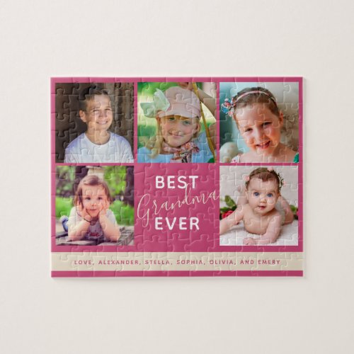 Family Photo Collage Best Grandma Ever Jigsaw Puzzle