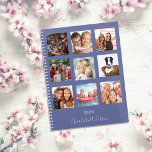 Family photo collage blue name script 2024 planner<br><div class="desc">Make your own unique family photo collage as a gift for your mom, wife or yourself. Use four, 9 of your favorite photos of your family, friends, dream travel destination or pet! Personalize and add a name and a year. The name is written with a modern hand lettered style script....</div>