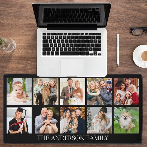 Family Photo Collage _ Choose Color Desk Mat